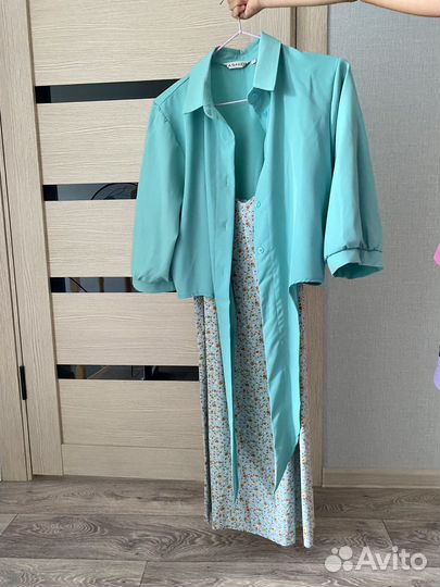 Платье женское летнее с рубашкой 44 размер