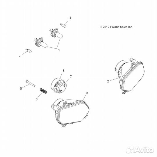 Фара передняя для квадроцикла Polaris 2411142