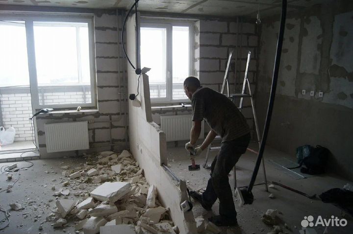 Демонтаж перегородок из блоков