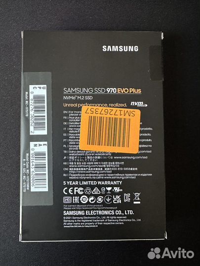 SSD M2 накопитель Samsung 970 EVO plus 1 тб