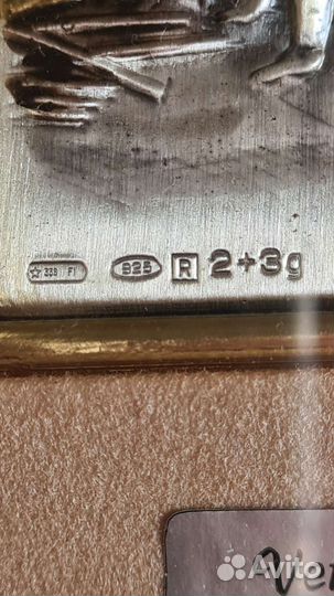 Картина миниатюра на серебряной пластине. Италия