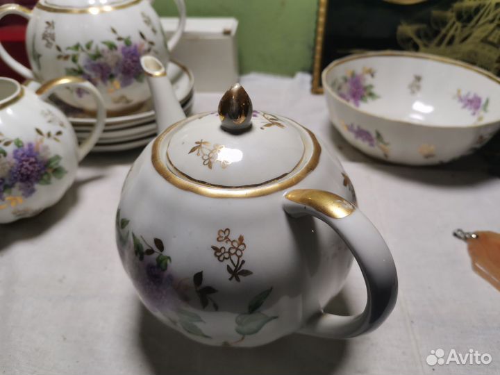 Чайный сервиз дулево Сирень 1950 е гг