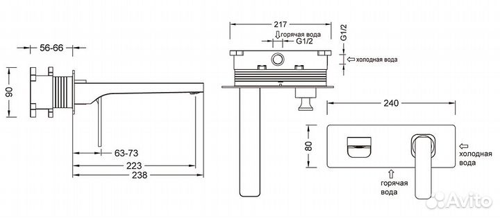 Смеситель для раковины Timo Torne 4371/17SM золото