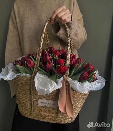 Букет свежих тюльпанов