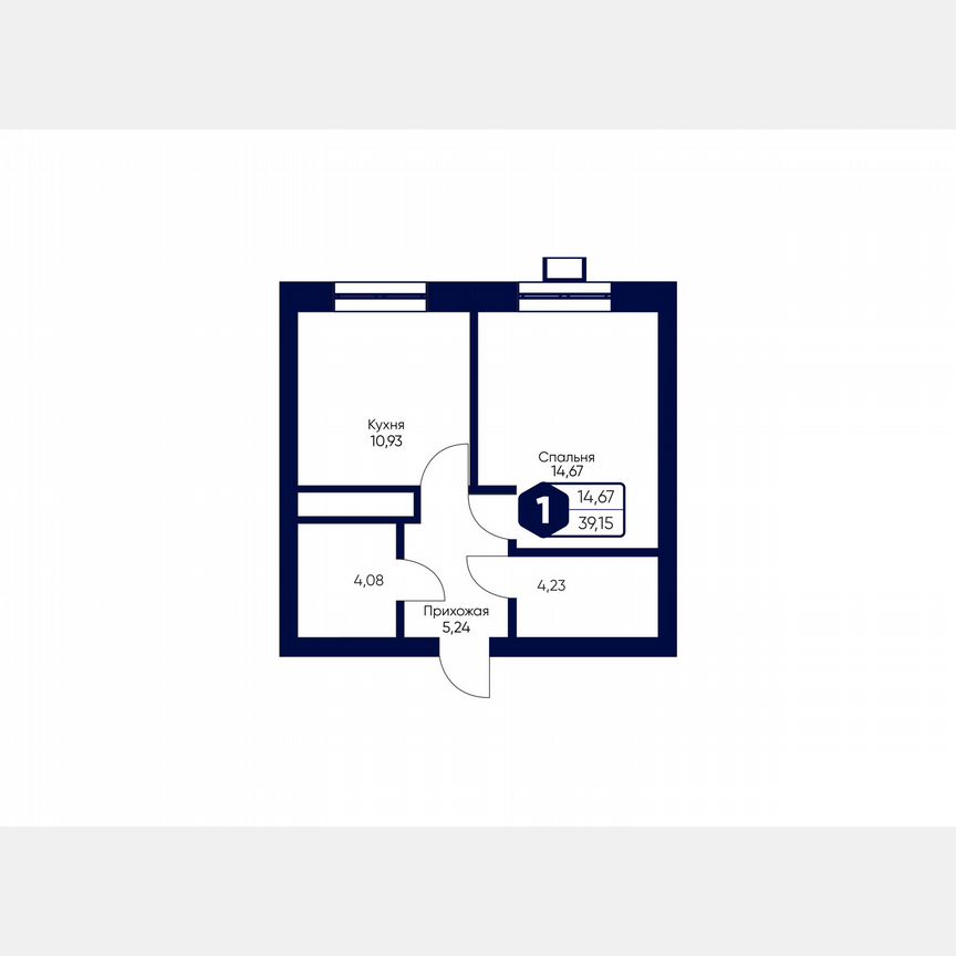 1-к. квартира, 39,2 м², 5/5 эт.