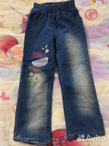 Штаны джинсовые утепленные на рост 116-122