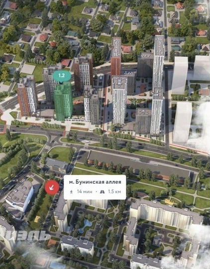 Квартира-студия, 23,4 м², 8/21 эт.