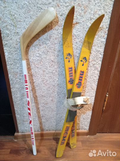 Лыжи детские, детская клюшка