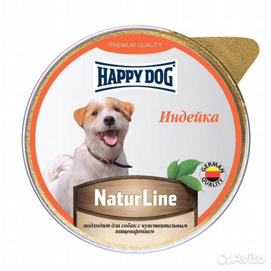 Happy dog паштет для собак, с индейкой
