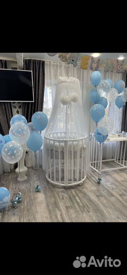 Детская кроватка трансформер круглая