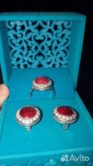 Серебряный комплект 925,размер18,5