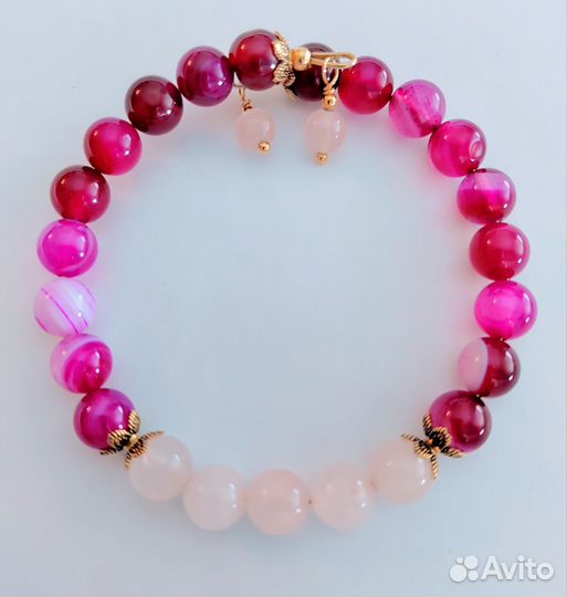 Браслет из натурального Малинового Агата