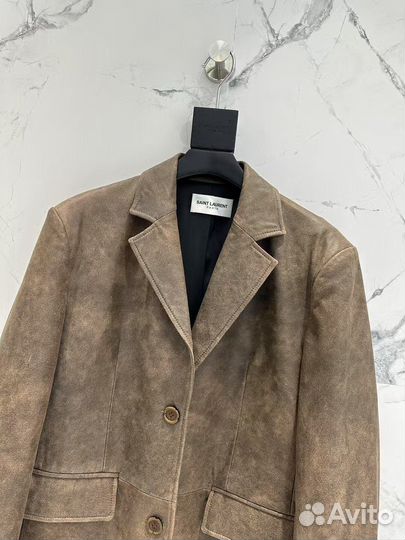Пиджак кожаный Saint Laurent.Премиум качество