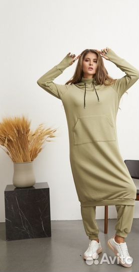 Платье худи длинное