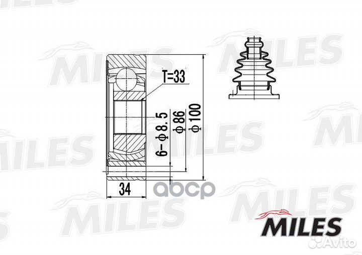 Шрус audi 80/A3/A4/VW G1/G2/G3/passat/polo/skod