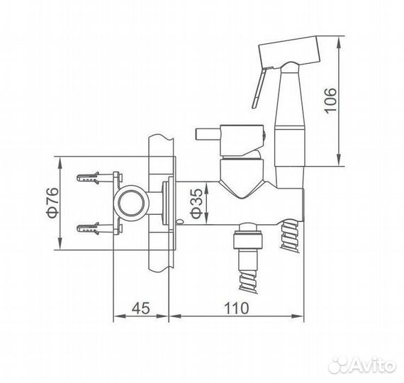 Гигиенический душ Accoona 3290F-3 Black