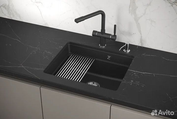 Мойка для кухни Granula KS-5501U черный прямоуг