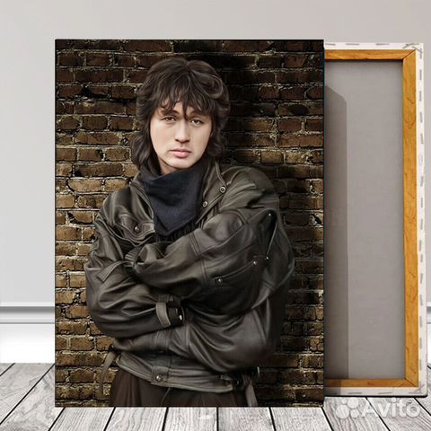 Портерт Виктора Цоя на холсте 60х80