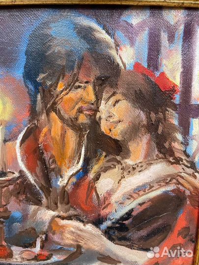 Картина маслом, с людьми 