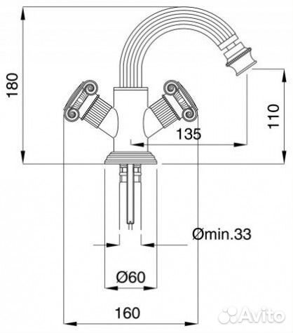 Смеситель для биде Cezares olimp-BS2-02-Sw