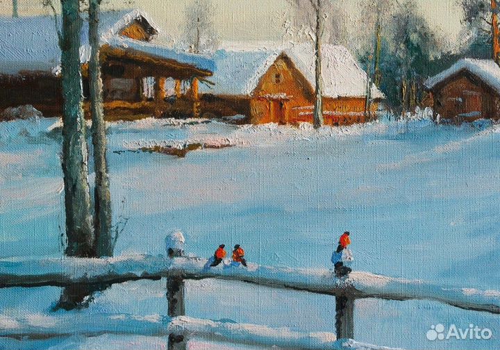 Картина Ясная зимка, снегири. Марк Кремер