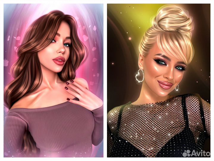 Портрет по фото. Картина на холсте. Шарж