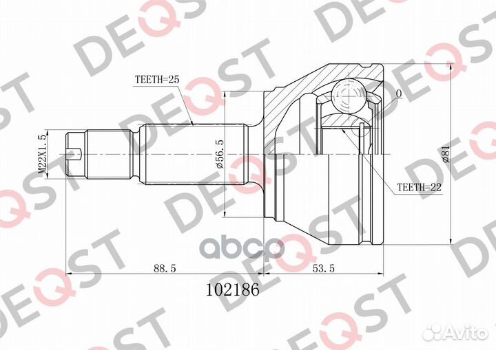 ШРУС ford fiesta/mazda 121 1.25-1.8D 95-02 нару