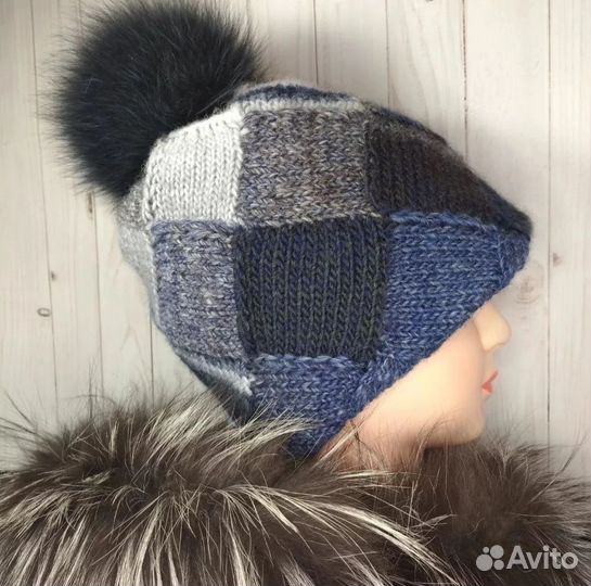 Шапка зимняя женская вязанная