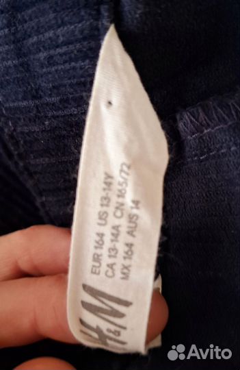 Юбка вельветовая H&M школьная 164