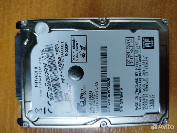 Жесткий диск hgst HTS545050A7E380 500Gb 2.5