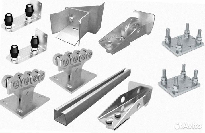 Комплект для откатных ворот. Оцинк шиной до 450 кг