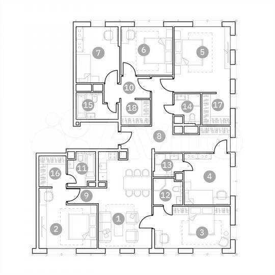 7-к. апартаменты, 171 м², 2/20 эт.