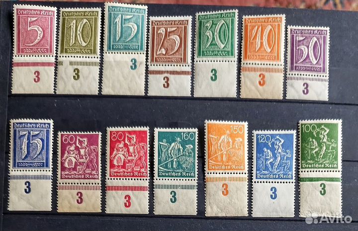 Марки края Германия 1920 год цифры MNH OG