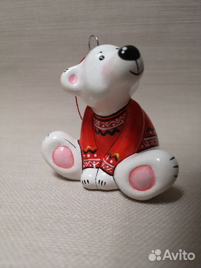 Елочная игрушка Мишка фарфор