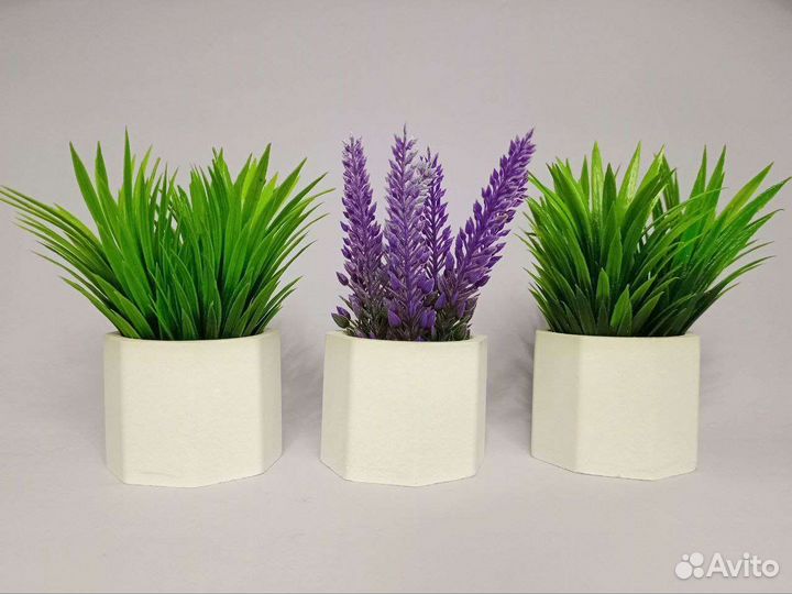 Искуственные цветы в горшочках (мини)