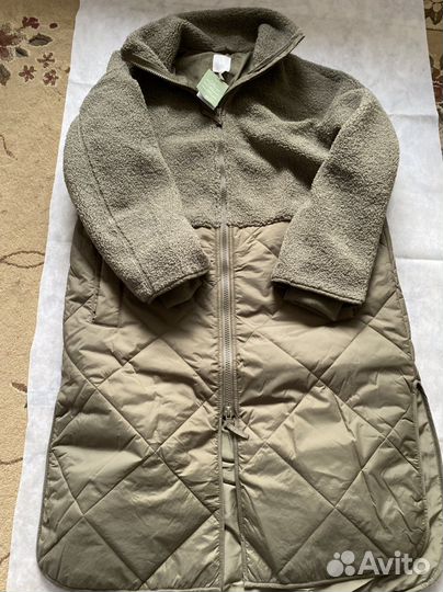 Пальто тедди оверсайз еврозима hm