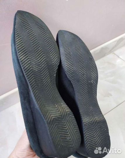Замшевые туфли лоферы 37-38 р