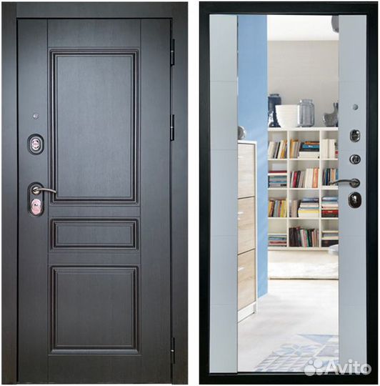 Дверь входная с зеркалом