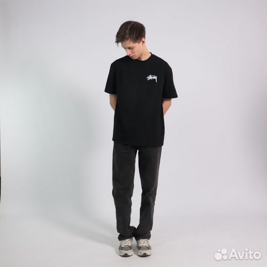 Футболка stussy черная кубики