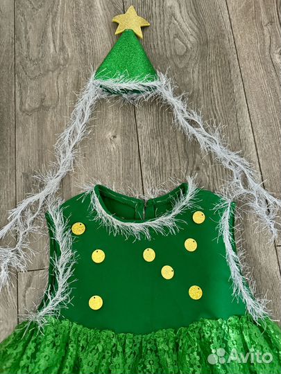 Новогоднее платье елка елочка 104-110