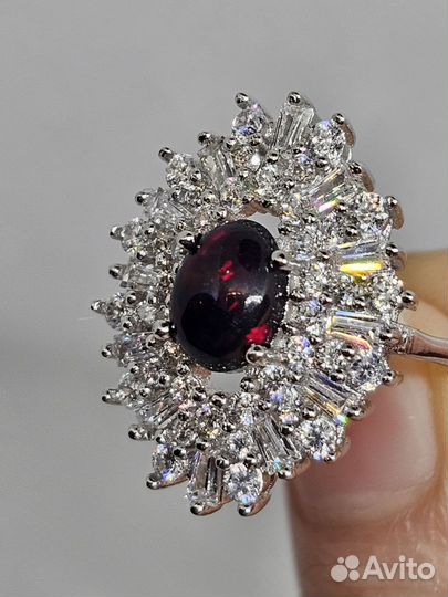 Серебряное кольцо с черным опалом