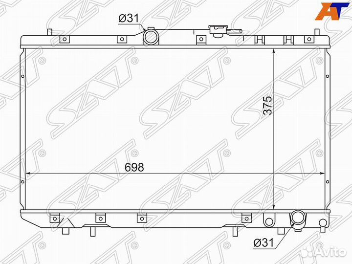 Радиатор Toyota Caldina (T190,T210) 92-02 / Cari