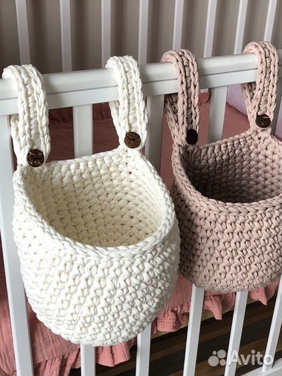 Корзина вязаная подвесная