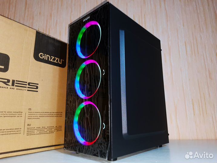 Новый Игровой Корпус Для Пк Ginzzu 4-FAN F-RGB ATX