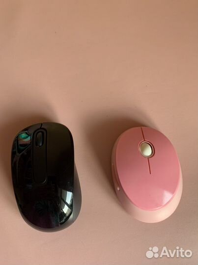 Беспроводная мышь, розовая, черная