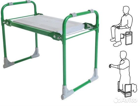 Скамейка садовая с мягким сиденьем складная Ника