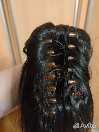 Шиньон хвост на крабе