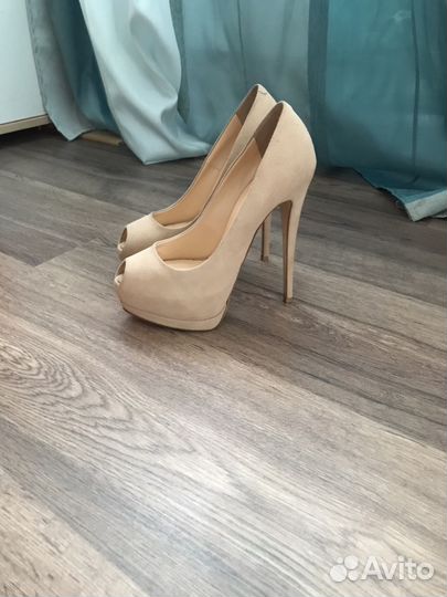 Туфли замшевые беж Италия