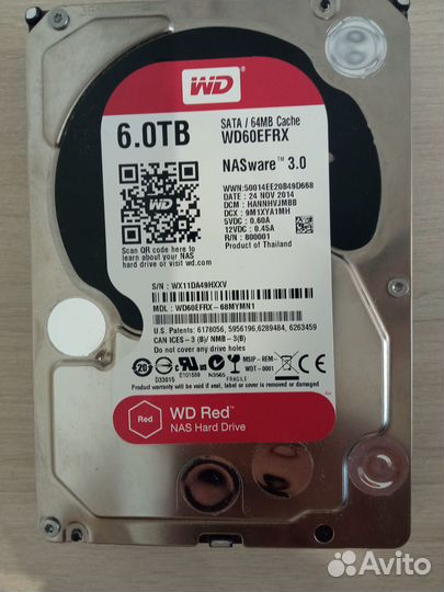 Жесткий диск Western Digital WD Red 6TB WD60efrx