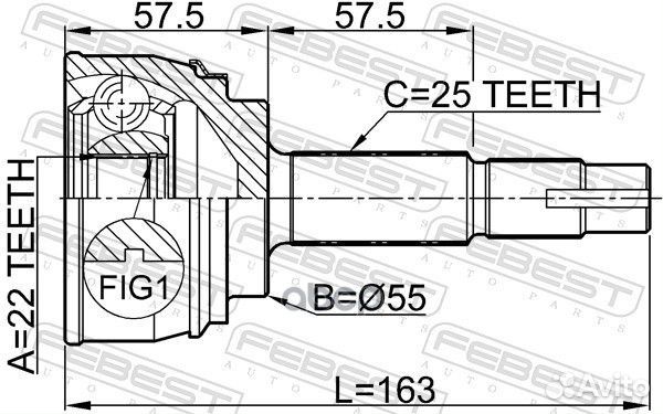 ШРУС наружный 22x55x25 (nissan AD VAN/wingroad